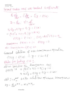 Second Order Differential Equations with Constant Coefficients