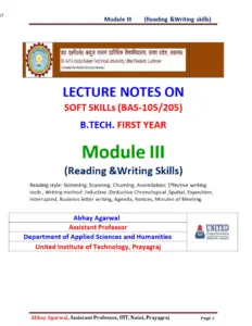 Soft Skills Module III: Reading and Writing Skills