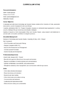 Sophia Njoroge CV