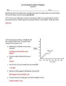 Systems of Equations Answer Key – 5.2.1