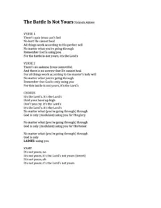 The Battle Is Not Yours by Yolanda Adams