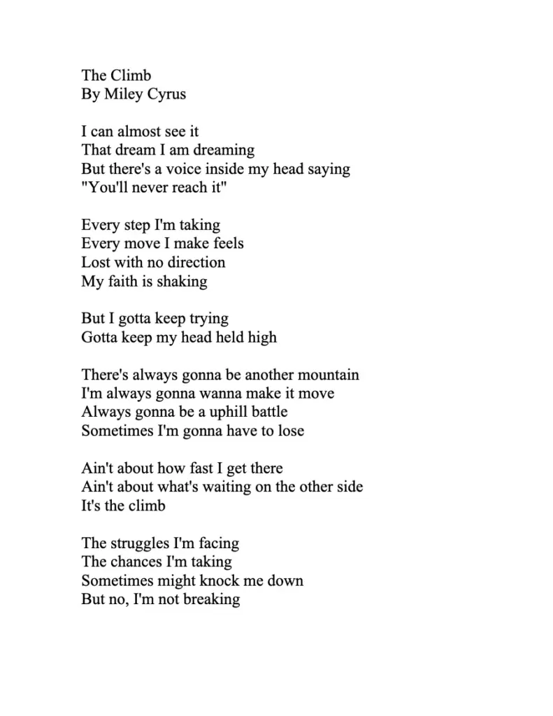 The Climb by Miley Cyrus