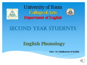 The English Syllable – Lecture 9