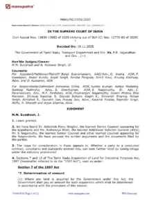 The Government of Tamil Nadu Transport Department Judgment