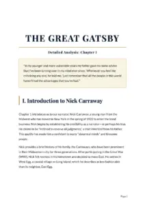 The Great Gatsby: Chapter 1 Summary