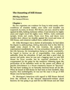 The Haunting of Hill House – Shirley Jackson