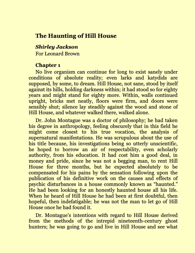 The Haunting of Hill House - Shirley Jackson