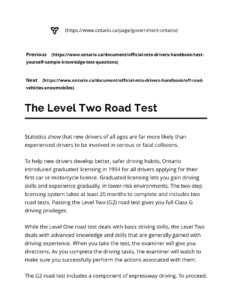The Level Two Road Test – Official MTO Guide