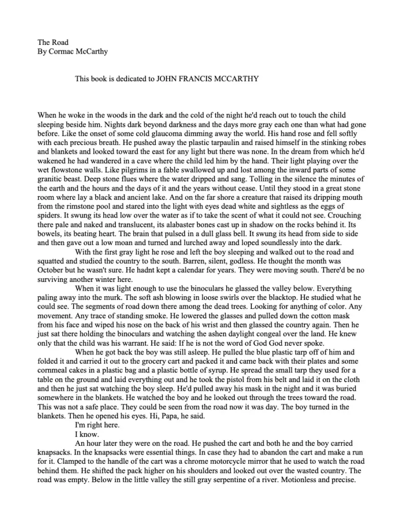The Road - Cormac McCarthy