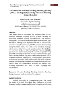 The Use of the Directed Reading Thinking Activity (DRTA) Strategy in Enhancing Students’ Reading Comprehension