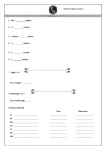 Units and Measurements Workbook – Practice Problems and Formulas