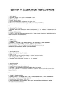 Vaccination OSPE Answers – Comprehensive Guide