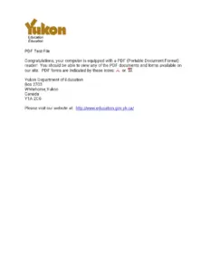 Yukon Department of Education PDF Test