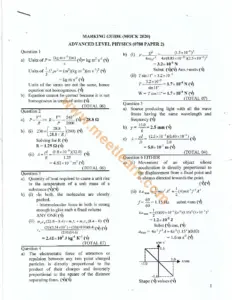 0780 Littoral Physics Paper 2 AL Mock 2020 Mark Guide (1)