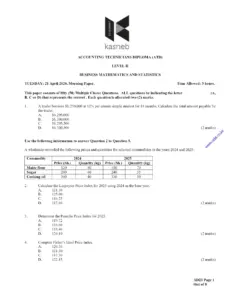 Business Mathematics And Statistics Past Papers