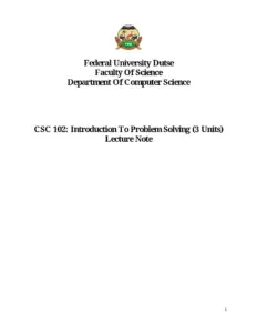 Upload CSC 102 Lecture Note
