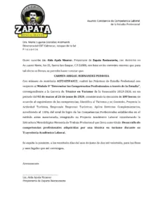Cartas de Término de Estadías Profesionales