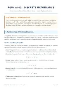 Upload Discrete Mathematics Unit 2: Algebraic Structures