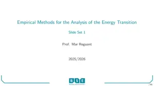 Empirical Methods for the Analysis of the Energy Transition – Slide Set 1