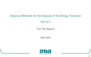 Empirical Methods for the Analysis of the Energy Transition – Slide Set 2