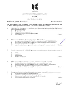 Financial Accounting Past Papers