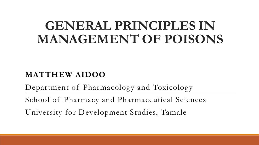 General Principles in Management of Poisons 2025
