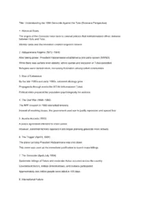 Upload Genocide Against Tutsi Explained