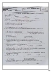 Upload Grade 11 Physics Exam Preparation – Practice Questions and Notes