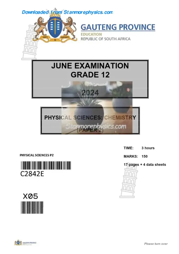 Grade 12 Physical Sciences June 2024 Paper 2 and Memo