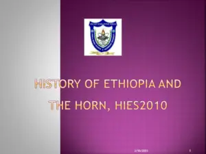 History of Ethiopia and the Horn – Lecture Notes Chapters 1 and 2
