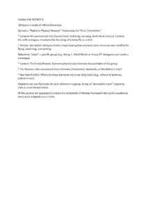 Holiday Homework Science – Motor/Generator and Element Travelogue