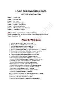 LOGIC BUILDING WITH LOOPS