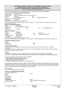 MPD SE 0489050 Disclosure Notice for Non-Life Insurance Policyholders