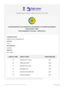 Maharashtra Board Xth 2025 Result
