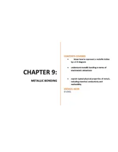 Metallic Bonding – Chapter 9