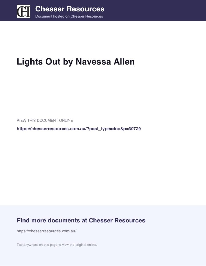 Navessa Allen - Lights Out