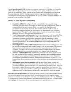 Never Again Rwanda: Genocide Prevention and Youth Empowerment