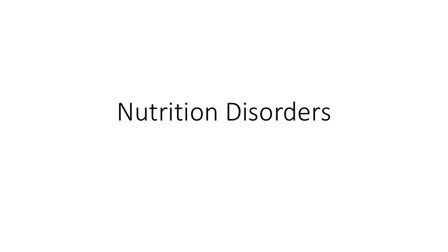 Nutrition Disorders 2026