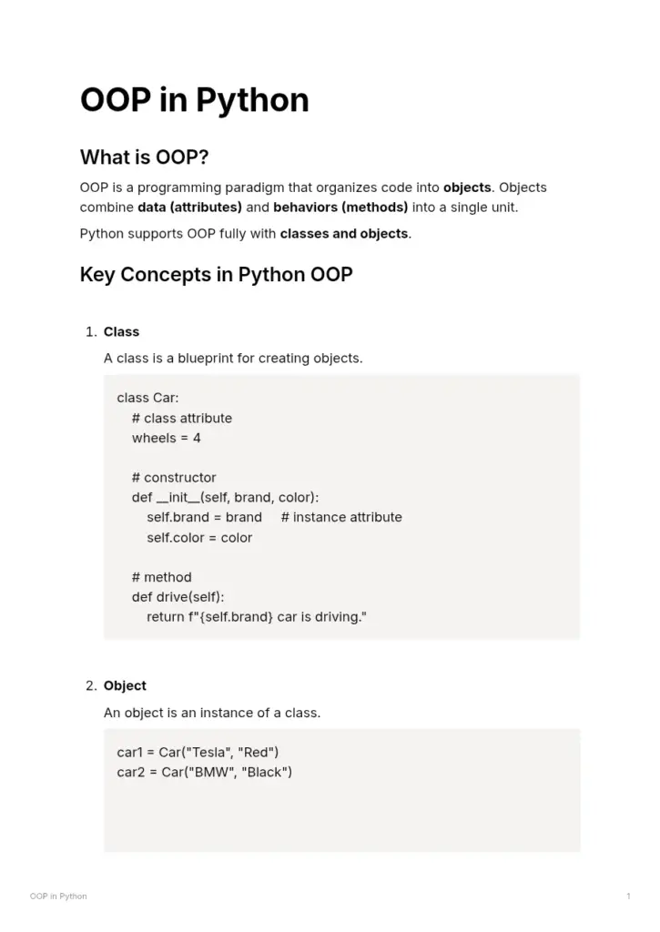 OOP in Python: Key Concepts and Implementation