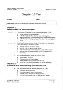Operating Fire Pumps – Chapter 10 Test