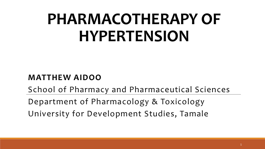 Pharmacotherapy of Hypertension: Current Guidelines and Management