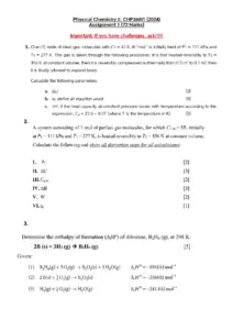 Physical Chemistry II Assignment 1 2024