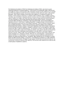 Post Marketing Surveillance Notes