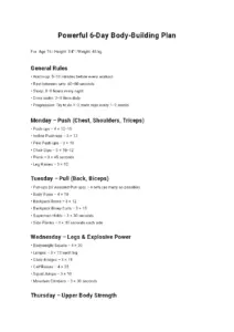 Powerful Body Building Plan