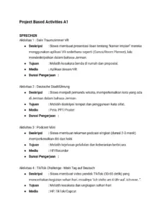 Project Based Activities