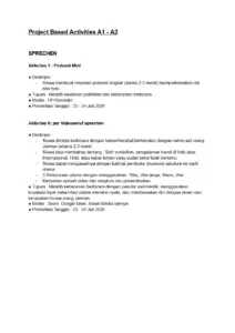 Project Based Activities A1 A2
