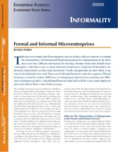 Readings On Inofrmal Entrepreneurship