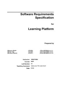 Upload Software Requirements Specification for Learning Platform