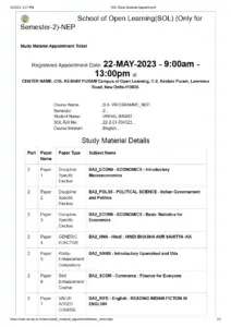 Upload Study Material Sem 2 Appointment Slip