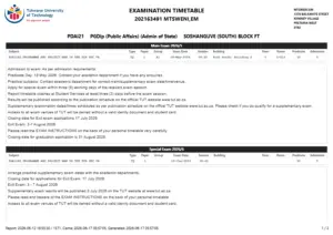 Upload TUT Examination Timetable 2026 – MTSWENI, EM